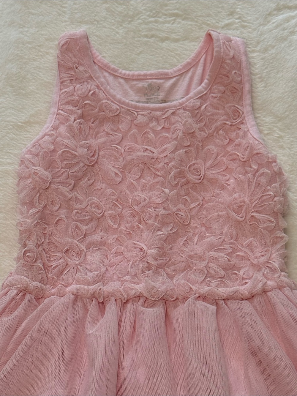 1989 Place Girls‎ Pink Floral Tulle Party Dress Size 7 - Picture 3 of 6